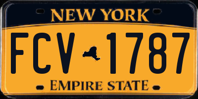 NY license plate FCV1787