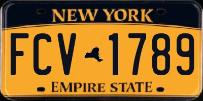 NY license plate FCV1789