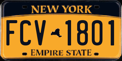 NY license plate FCV1801