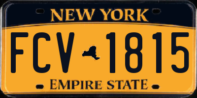 NY license plate FCV1815