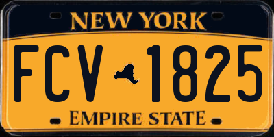 NY license plate FCV1825