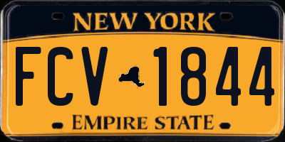 NY license plate FCV1844