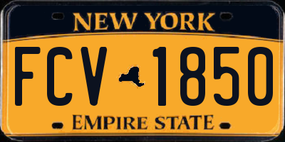 NY license plate FCV1850