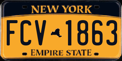 NY license plate FCV1863