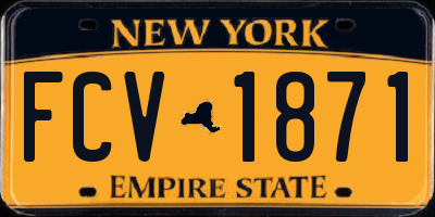 NY license plate FCV1871