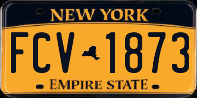 NY license plate FCV1873