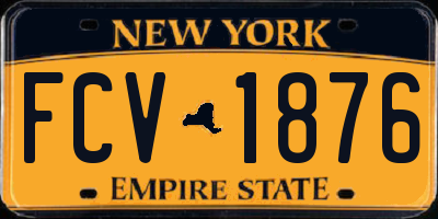NY license plate FCV1876