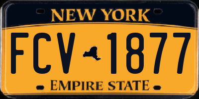NY license plate FCV1877