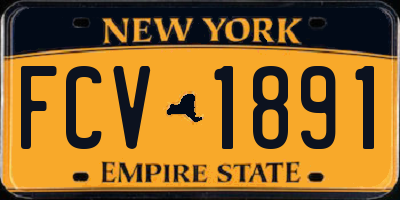 NY license plate FCV1891