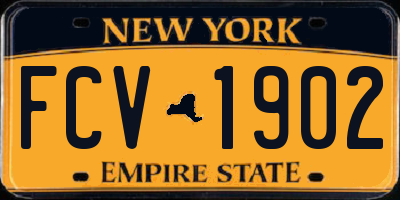 NY license plate FCV1902