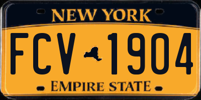 NY license plate FCV1904