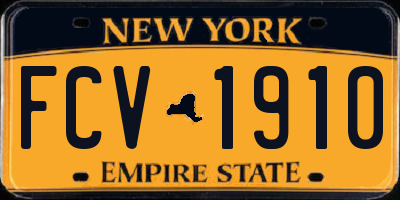 NY license plate FCV1910