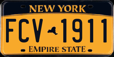 NY license plate FCV1911