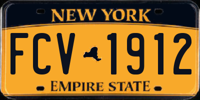 NY license plate FCV1912