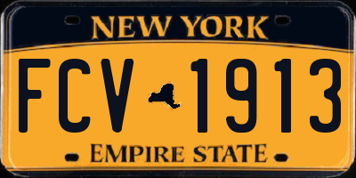 NY license plate FCV1913