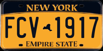 NY license plate FCV1917