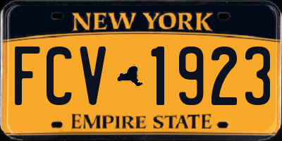 NY license plate FCV1923