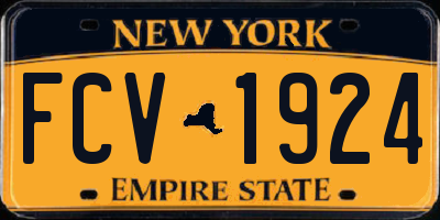 NY license plate FCV1924