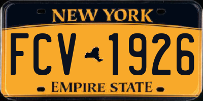 NY license plate FCV1926