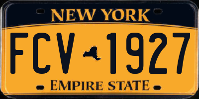 NY license plate FCV1927