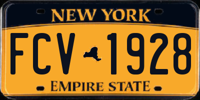 NY license plate FCV1928