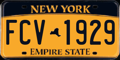 NY license plate FCV1929