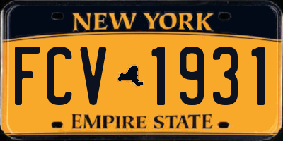 NY license plate FCV1931