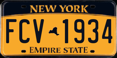 NY license plate FCV1934