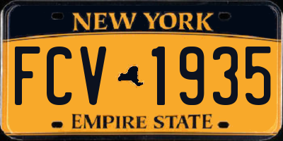 NY license plate FCV1935