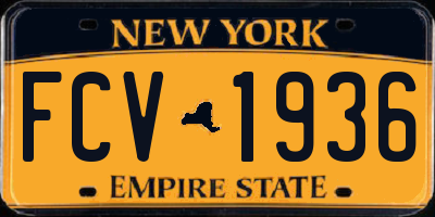 NY license plate FCV1936