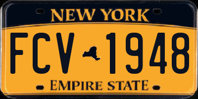 NY license plate FCV1948