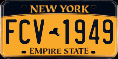 NY license plate FCV1949