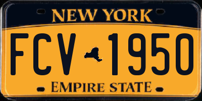 NY license plate FCV1950