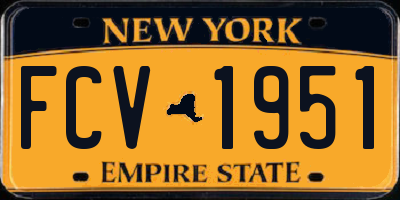 NY license plate FCV1951