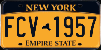 NY license plate FCV1957