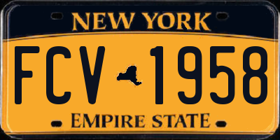 NY license plate FCV1958
