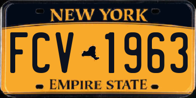 NY license plate FCV1963