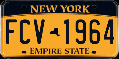 NY license plate FCV1964