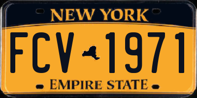 NY license plate FCV1971