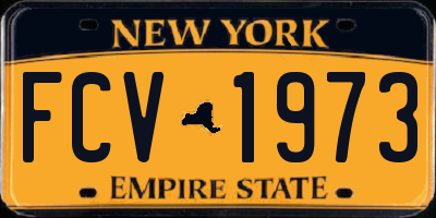 NY license plate FCV1973