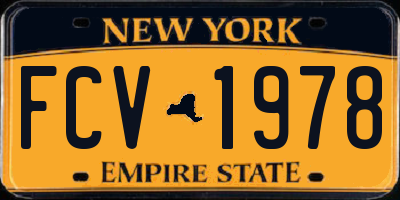 NY license plate FCV1978