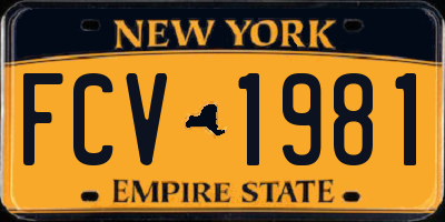 NY license plate FCV1981