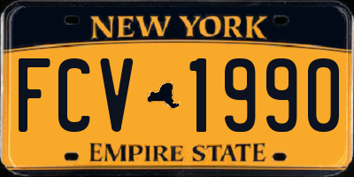 NY license plate FCV1990