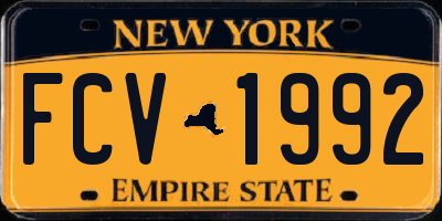 NY license plate FCV1992