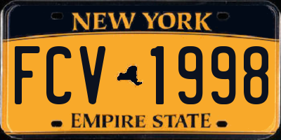 NY license plate FCV1998