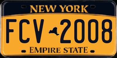 NY license plate FCV2008