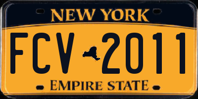 NY license plate FCV2011