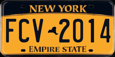 NY license plate FCV2014