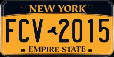 NY license plate FCV2015