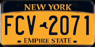 NY license plate FCV2071